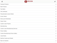 Tablet Screenshot of precisionlexan.com